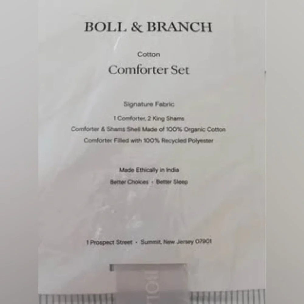 Boll & Branch Light Gray Pinstripe Cotton Comforter Set - Picture 7 of 7